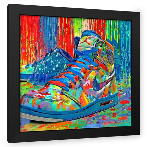 Stephen Chambers 20x20 Black Modern Wood Framed Wall Art Titled - Air Jordan 13