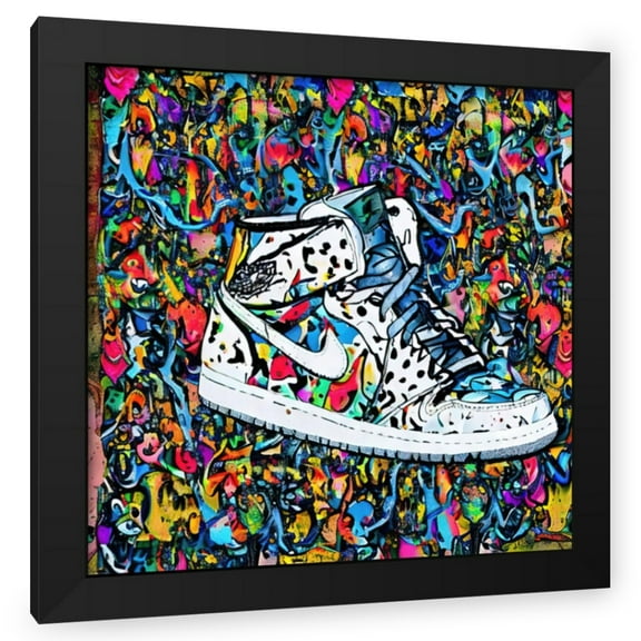 Stephen Chambers 20x20 Black Modern Wood Framed Wall Art Titled - Air Jordan 2