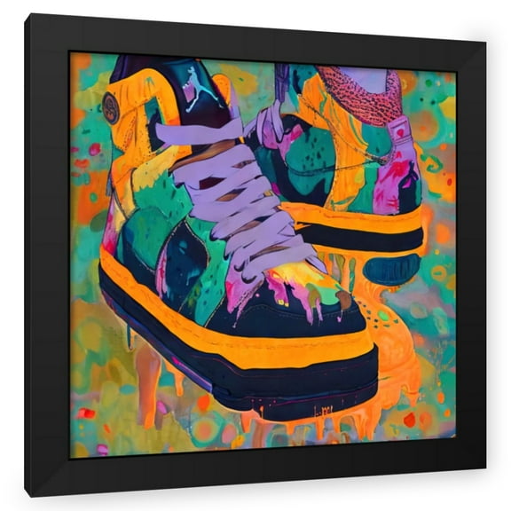 Stephen Chambers 20x20 Black Modern Wood Framed Wall Art Titled - Air Jordan 32