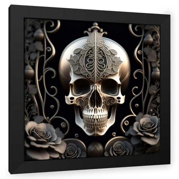 Stephen Chambers 20x20 Black Modern Wood Framed Wall Art Titled - Skull 27