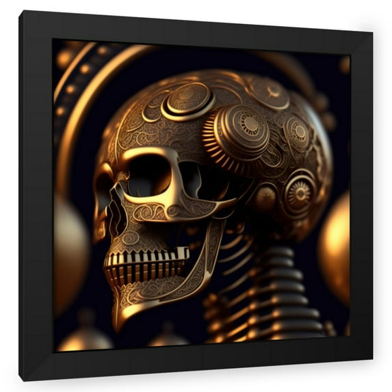 Stephen Chambers 20x20 Black Modern Wood Framed Wall Art Titled - Skull 67