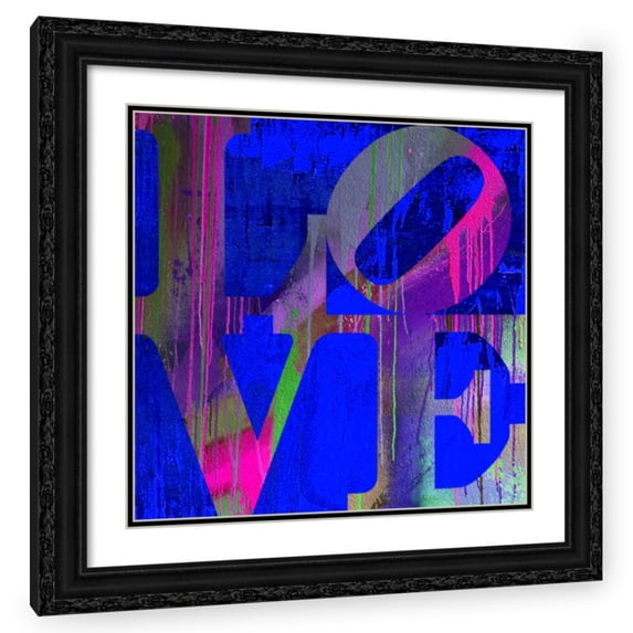 Stephen Chambers 20x20 Black Ornate Wood Framed With Double Matting Wall Art Titled - Ove Dark Blue