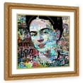 thumbnail image 1 of Stephen Chambers 20x20 Gold Ornate Wood Framed With Double Matting Wall Art Titled - Frida Heavygraffiti, 1 of 6