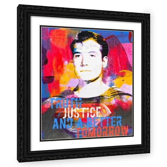 Stephen Chambers 20x23 Black Ornate Wood Framed With Double Matting Wall Art Titled - Truth Justice
