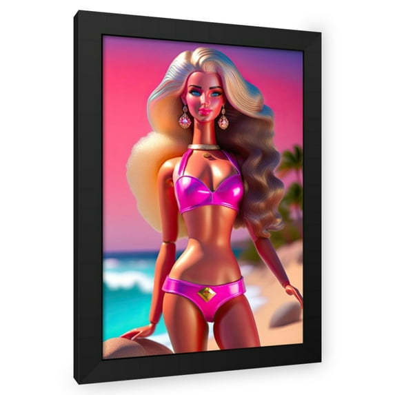 Stephen Chambers 23x32 Black Modern Wood Framed Wall Art Titled - Barbie 11