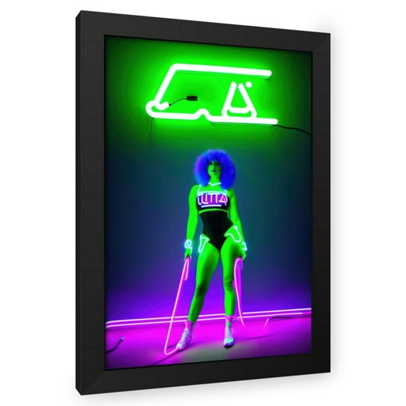 Stephen Chambers 23x32 Black Modern Wood Framed Wall Art Titled - Neon Venus 3