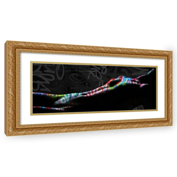 Stephen Chambers 24x12 Gold Ornate Wood Framed With Double Matting Wall Art Titled - Reclining Love