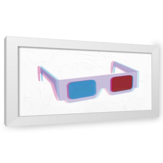 Stephen Chambers 24x14 White Modern Wood Framed Wall Art Titled - 3D Glasses