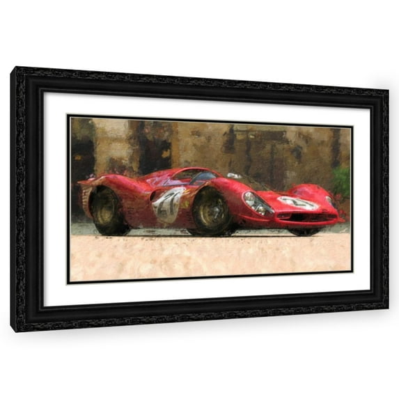 Stephen Chambers 24x15 Black Ornate Wood Framed With Double Matting Wall Art Titled - Ferrari 330P4 7
