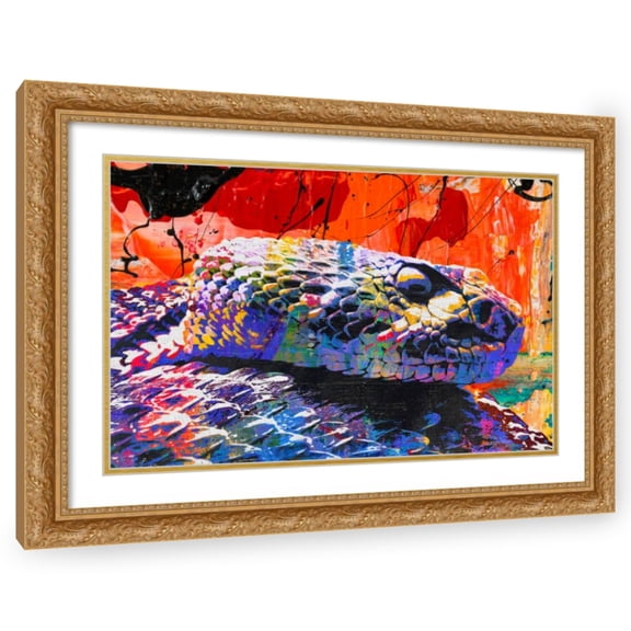 Stephen Chambers 24x17 Gold Ornate Wood Framed With Double Matting Wall Art Titled - Western Diamondback