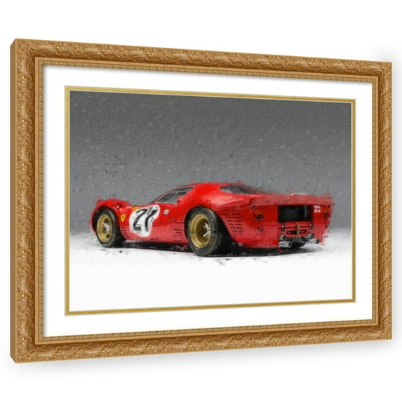 Stephen Chambers 24x19 Gold Ornate Wood Framed With Double Matting Wall Art Titled - Ferrari 330P4 2