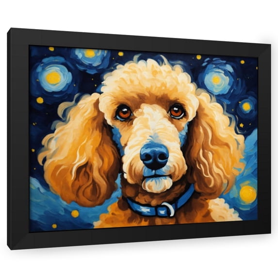 Stephen Chambers 24x20 Black Modern Wood Framed Wall Art Titled - Poodle 7