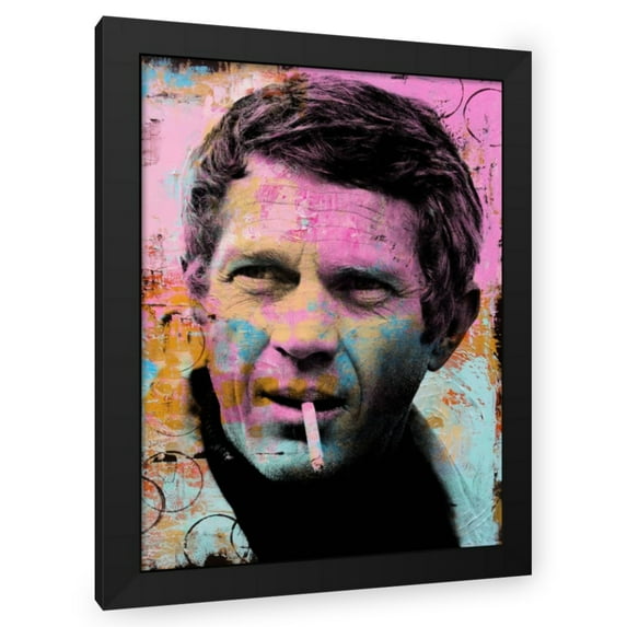 Stephen Chambers 25x32 Black Modern Wood Framed Wall Art Titled - Steve Mcqueen Circles