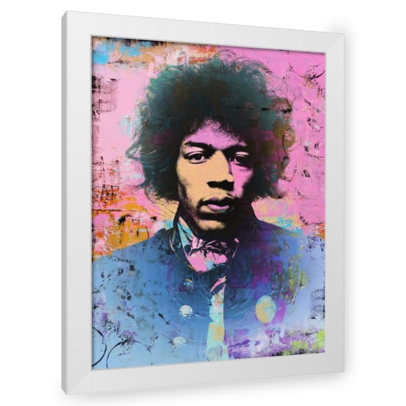 Stephen Chambers 25x32 White Modern Wood Framed Wall Art Titled - Hendrix Circles