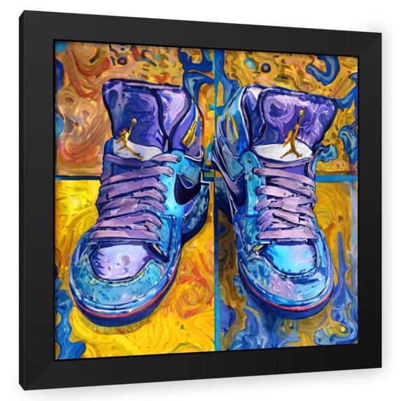 Stephen Chambers 26x26 Black Modern Wood Framed Wall Art Titled - Air Jordan 9