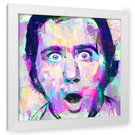 Stephen Chambers 26x26 White Modern Wood Framed Wall Art Titled - Andy Kaufman