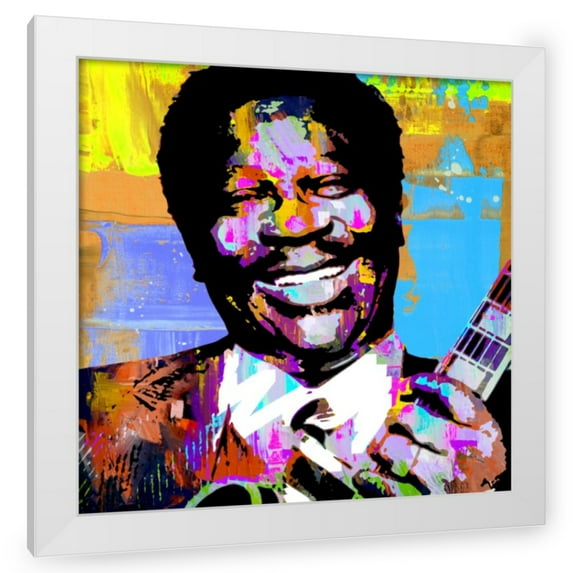 Stephen Chambers 26x26 White Modern Wood Framed Wall Art Titled - Bb King