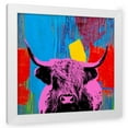 thumbnail image 1 of Stephen Chambers 26x26 White Modern Wood Framed Wall Art Titled - Highland Cow 1, 1 of 6