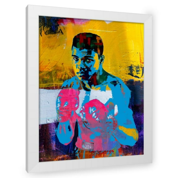 Stephen Chambers 26x32 White Modern Wood Framed Wall Art Titled - Ali 1