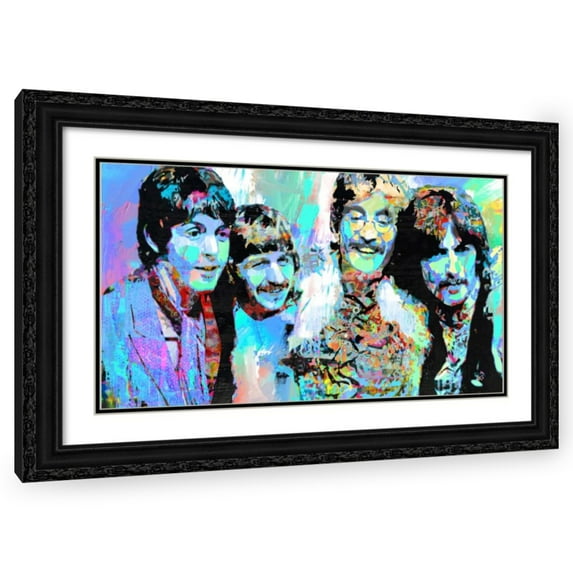 Stephen Chambers 32x20 Black Ornate Wood Framed With Double Matting Wall Art Titled - Celebrate Beatles