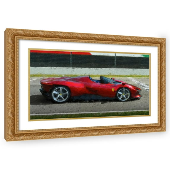 Stephen Chambers 32x20 Gold Ornate Wood Framed With Double Matting Wall Art Titled - Ferrari Daytona Sp3 11