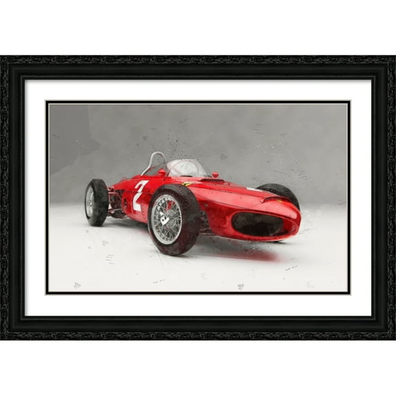 Stephen Chambers 32x22 Black Ornate Wood Framed With Double Matting Wall Art Titled - Ferrari 156