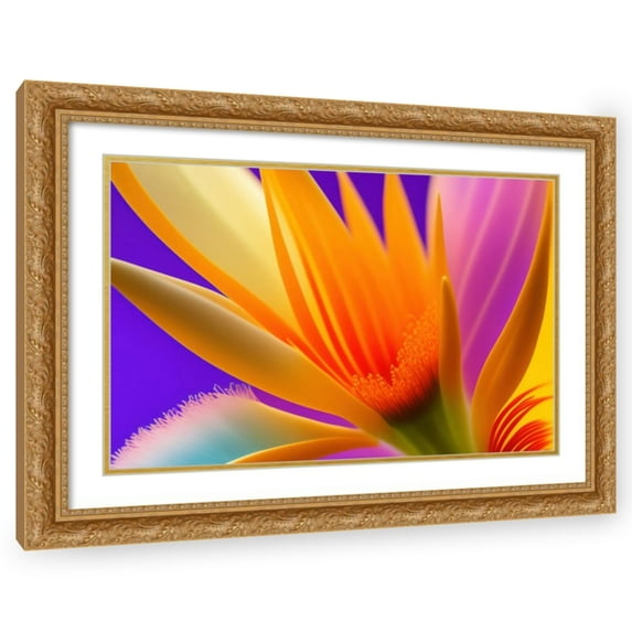 Stephen Chambers 32x23 Gold Ornate Wood Framed With Double Matting Wall Art Titled - Flower17
