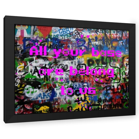 Stephen Chambers 32x25 Black Modern Wood Framed Wall Art Titled - Videogame Meme