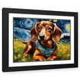 thumbnail image 1 of Stephen Chambers 32x25 Black Ornate Wood Framed With Double Matting Wall Art Titled - Dachshund 10, 1 of 6