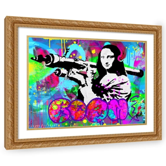 Stephen Chambers 32x25 Gold Ornate Wood Framed With Double Matting Wall Art Titled - Boom