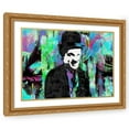 thumbnail image 1 of Stephen Chambers 32x25 Gold Ornate Wood Framed With Double Matting Wall Art Titled - Charlie Chaplin 2, 1 of 6