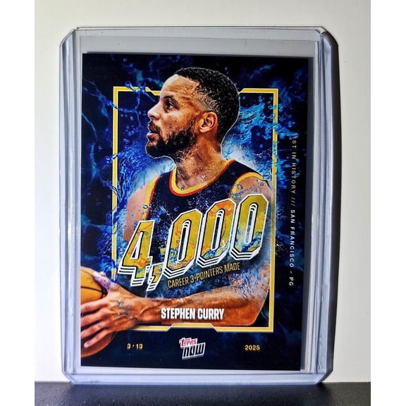 Stephen Curry 4000 Career 3 Pointers Topps Now NBA #13 Basketball Card Warriors