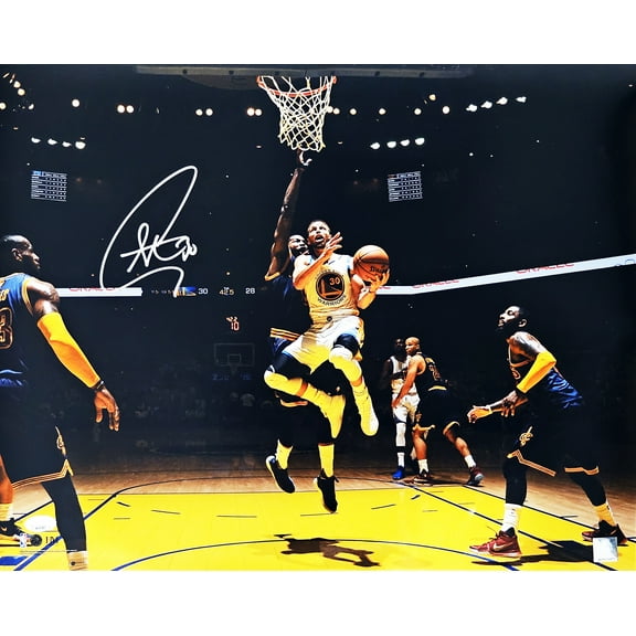 Stephen Curry Autographed 16x20 Photo Golden State Warriors Layup JSA 216034