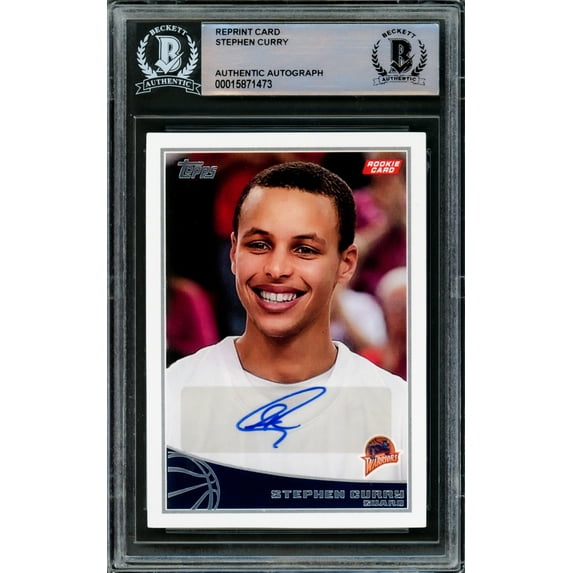 Stephen Curry Autographed 2009 Topps Rookie Reprint Rookie Card #321 Golden State Warriors Beckett BAS 218644