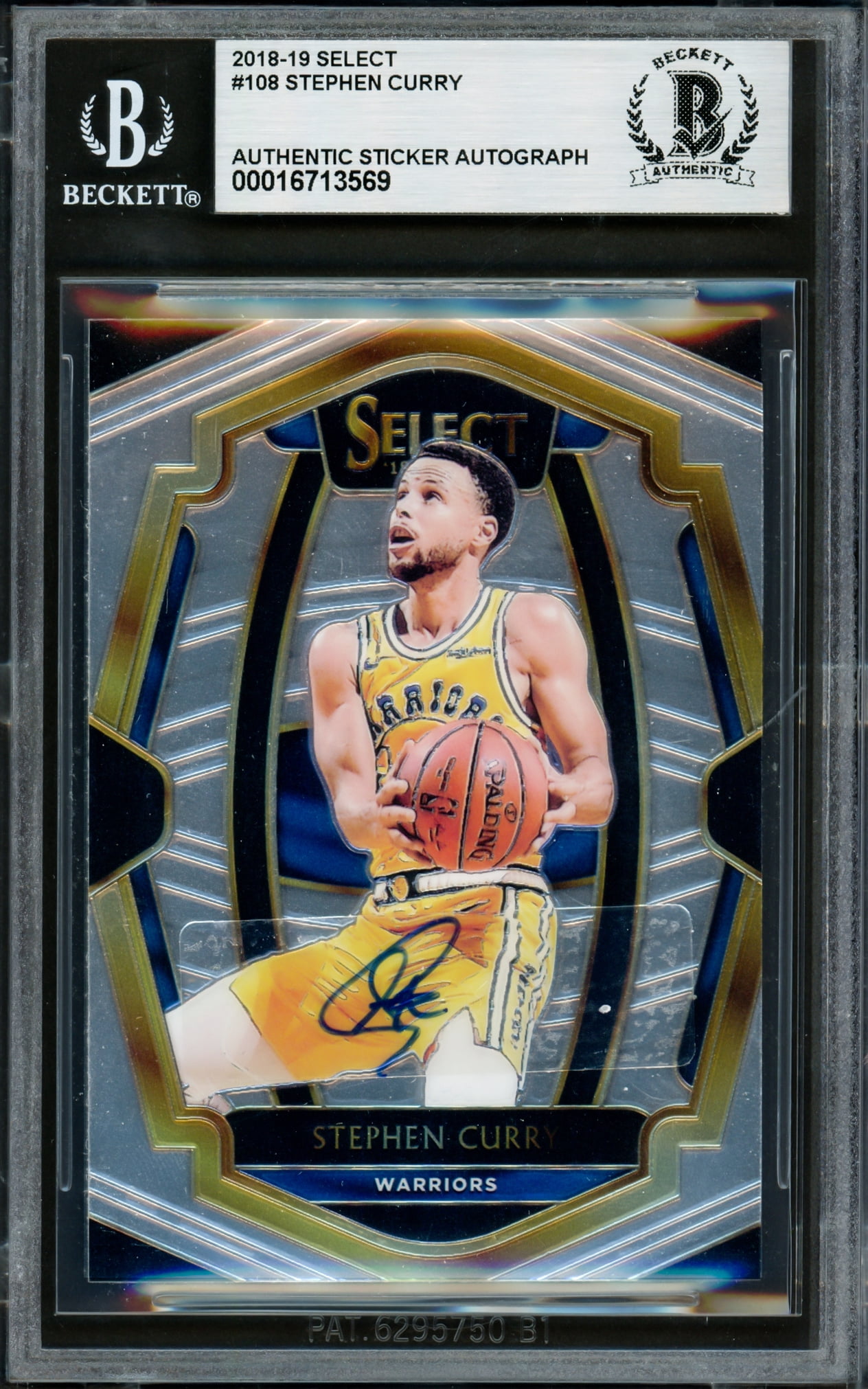 Stephen Curry Autographed 2018-19 Select Card #108 Golden State ...