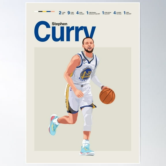 Stephen Curry Basketball Art – The Master Of The Three-Point Revolution Poster Wall Art, Modern Wall Decor, 8x12 UNFRAMED