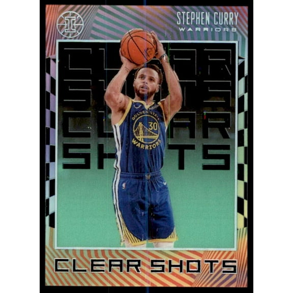 Stephen Curry Card 2019-20 Panini Illusions Clear Shots Emerald #9