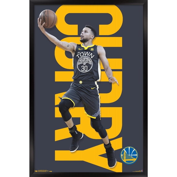 Stephen Curry Golden State Warriors 24'' x 35'' Framed Action Players Poster