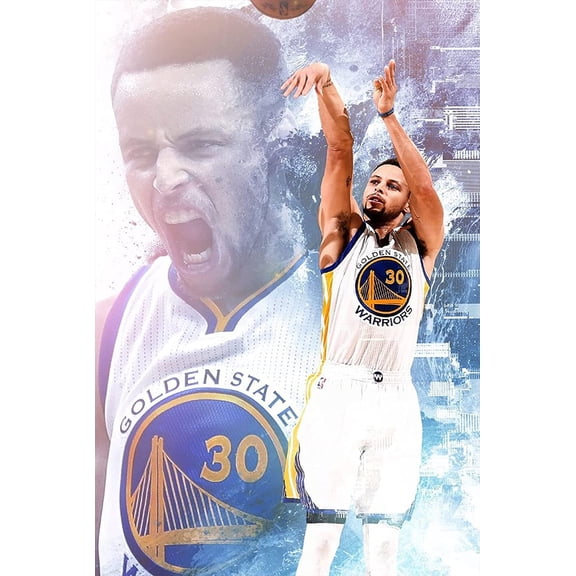Stephen Curry Poster for Walls, Basketball Superstar Sports Canvas Wall Art Print, Inspirational Man Cave Boys Room Office Decor, Gifts Fans, 16''x24''-No Frame, 16x24 inch