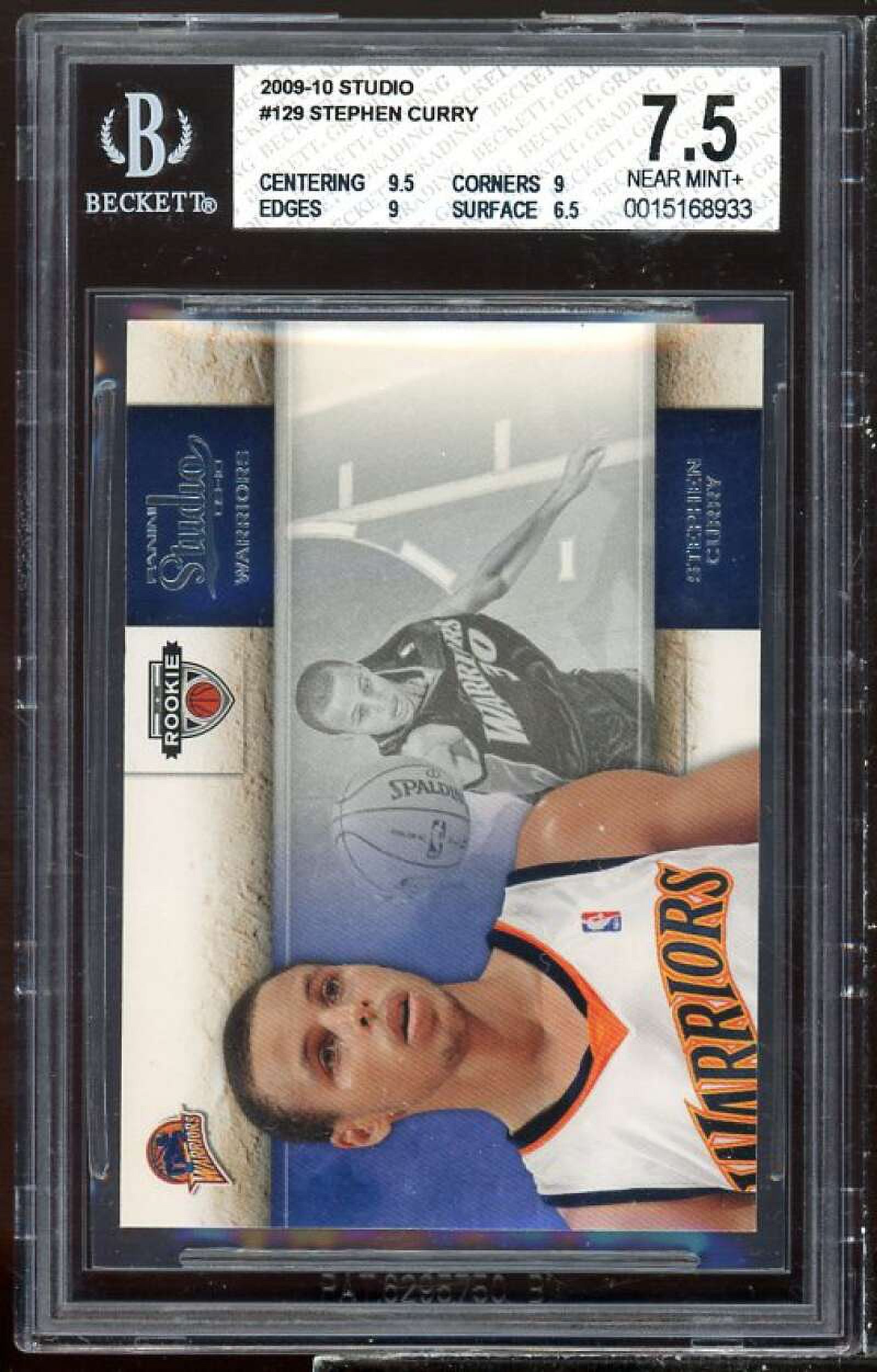 Stephen Curry Rookie Card 2009-10 Studio #129 BGS 7.5 (9.5 9
