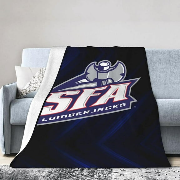 Stephen F. Austin State University Logo Fleece Blanket, Very Soft Microfiber Flannel Blanket for Couch Warm and Cozy for All Seasons