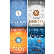 Stephen Fry Greek Myths Series 4 Books Collection Set Mythos, Heroes, Troy and Odyssey