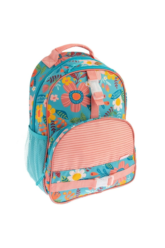 , All Over Print Backpacks, School for boys and girls, elementary school, lightweight, Turquoise Floral
