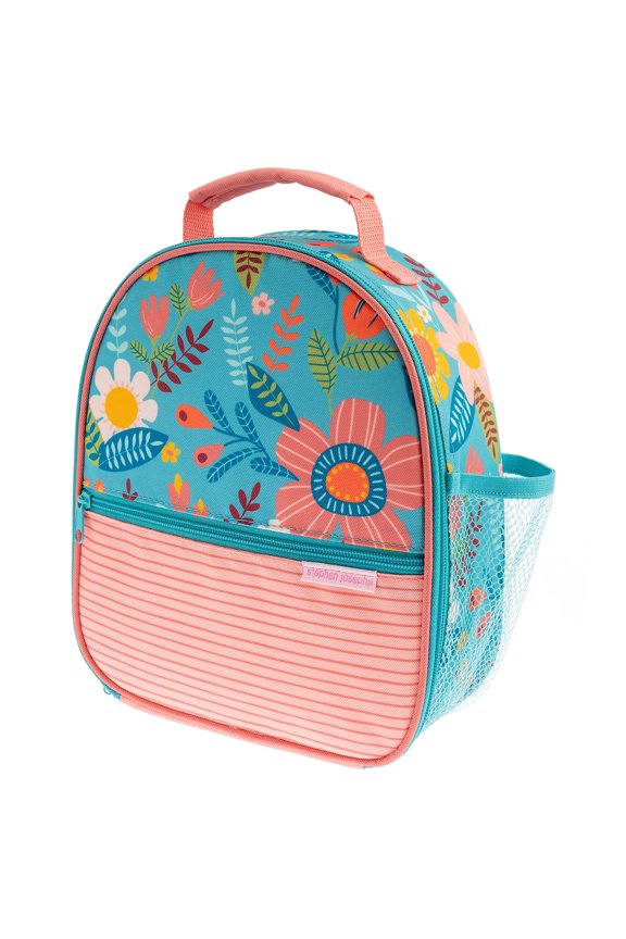 , All Over Print Lunchbox, Reusable Kids Lunch Bag, Insulated, Turquoise Floral