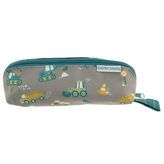 Stephen Joseph All Over Printed Pencil Pouch, Kids School Stationary Case, Construction