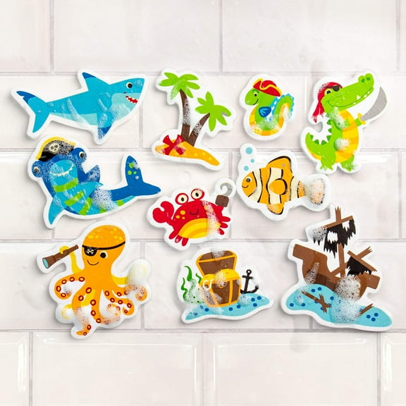 Stephen Joseph, Floating Foam Bath Character 10-Piece Toy Set