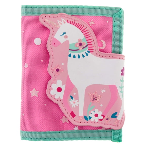 Stephen Joseph Wallet, 10.5"x 4.5" unfolded, Pink Unicorn