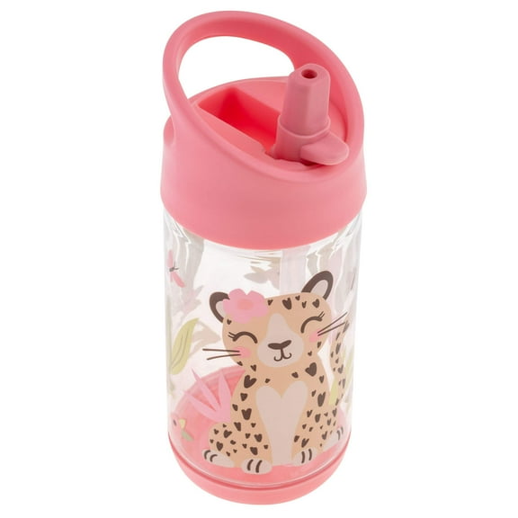 Stephen Joseph, Kids Flip Top Water Bottle, 10oz BPA Free, Unisex Water Bottle, Leopard
