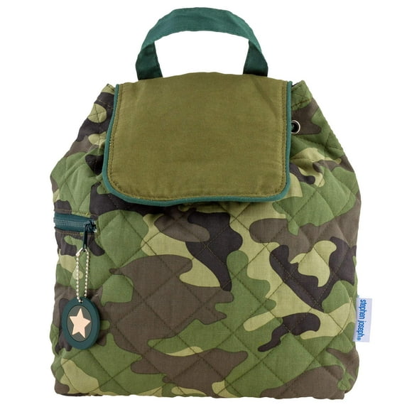 Stephen Joseph Kids' Unisex Toddler Back to School, Quilted Backpack, Camo