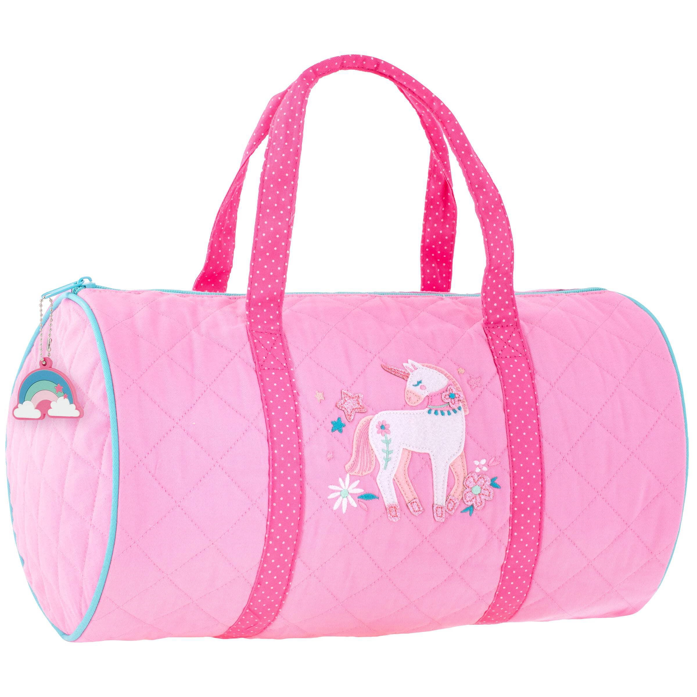 Stephen Joseph, Quilted Duffles, Overnight Bag, Sleepovers and travel bags for kids, Pink Unicorn